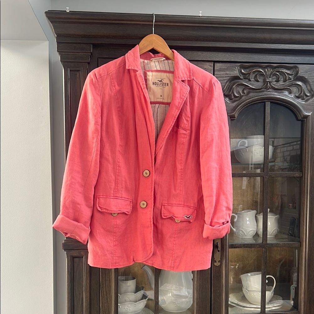 Hollister Women's Pink Linen Blazer